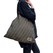 Fendi Borsa shopper a spalla in tela Zucca FF