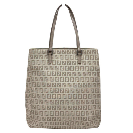Fendi Borsa shopper tote a spalla Zucchino canvas beige