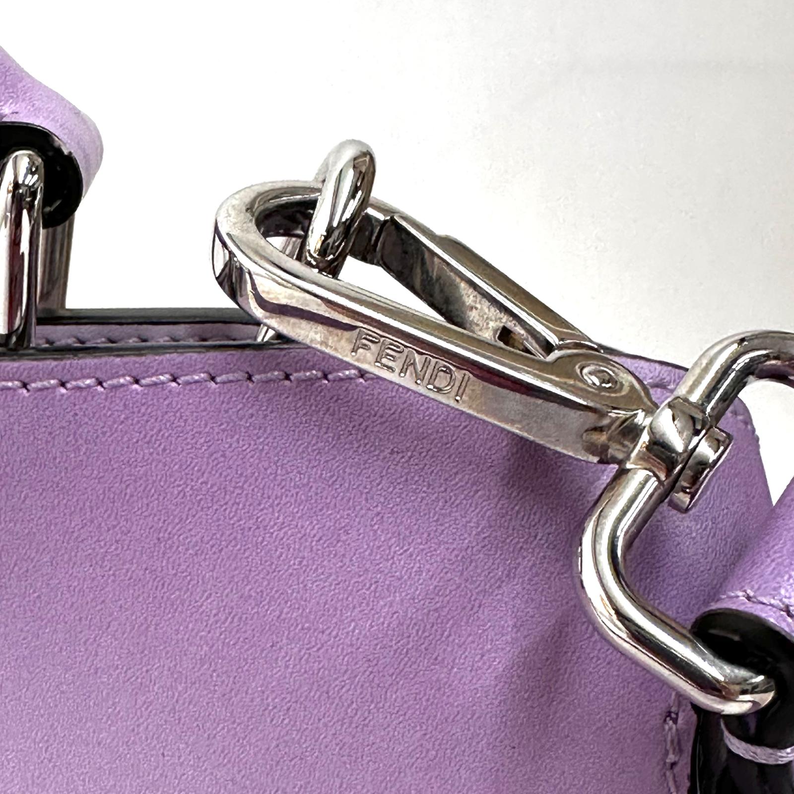 Fendi Peekaboo Regular in Pelle Sfumata Lilla con Finiture Silver