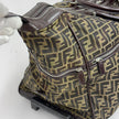 Fendi Trolley Vintage Zucca FF in tela marrone e pelle