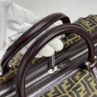 Fendi Trolley Vintage Zucca FF in tela marrone e pelle
