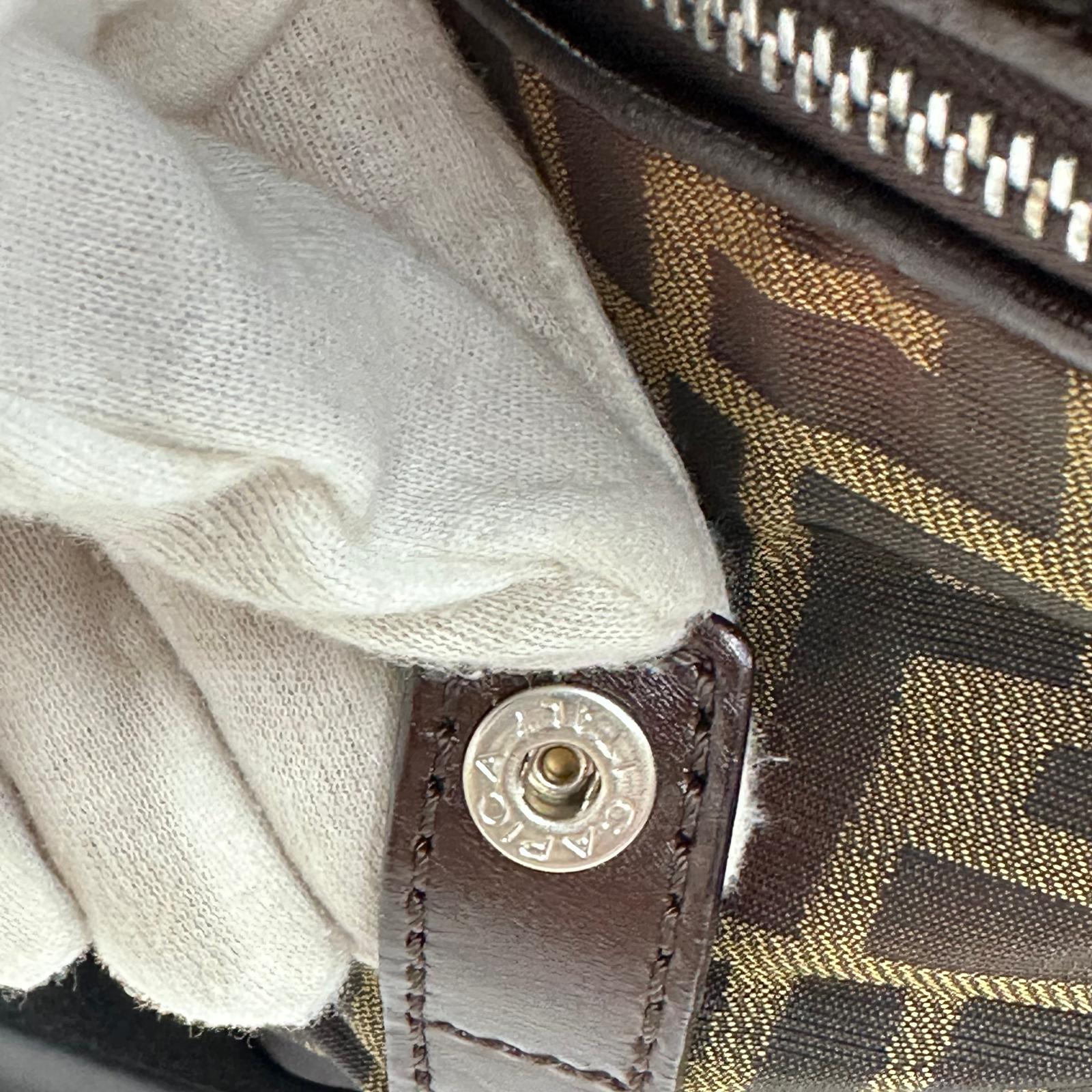 Fendi Trolley Vintage Zucca FF in tela marrone e pelle