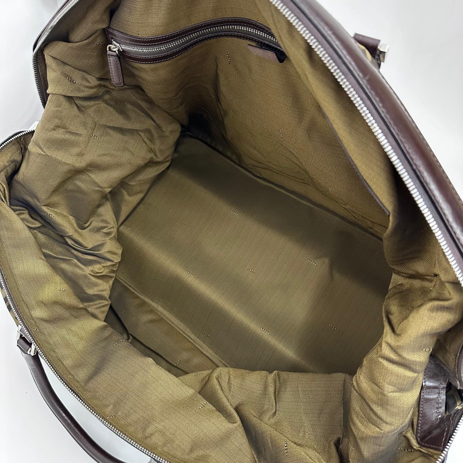 Fendi Trolley Vintage Zucca FF in tela marrone e pelle