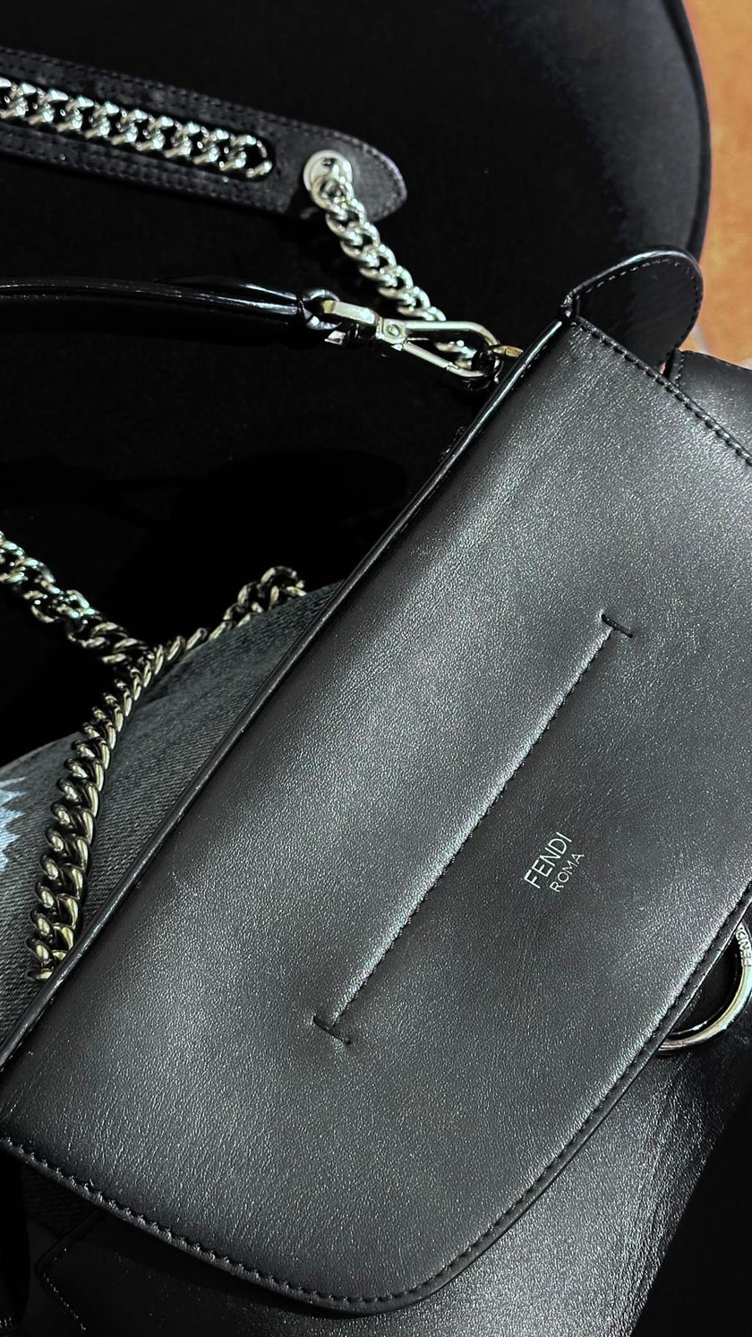 Fendi Zaino Back to School in pelle nera a 3 Vie