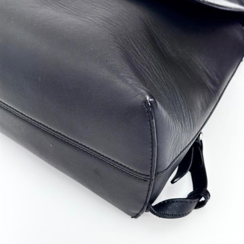 Fendi Zaino Back to School in pelle nera a 3 Vie