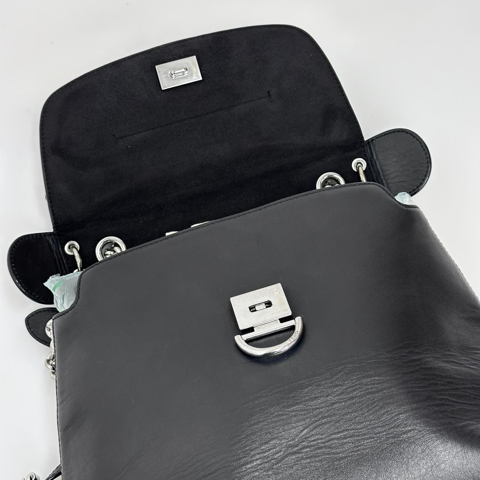 Fendi Zaino Back to School in pelle nera a 3 Vie