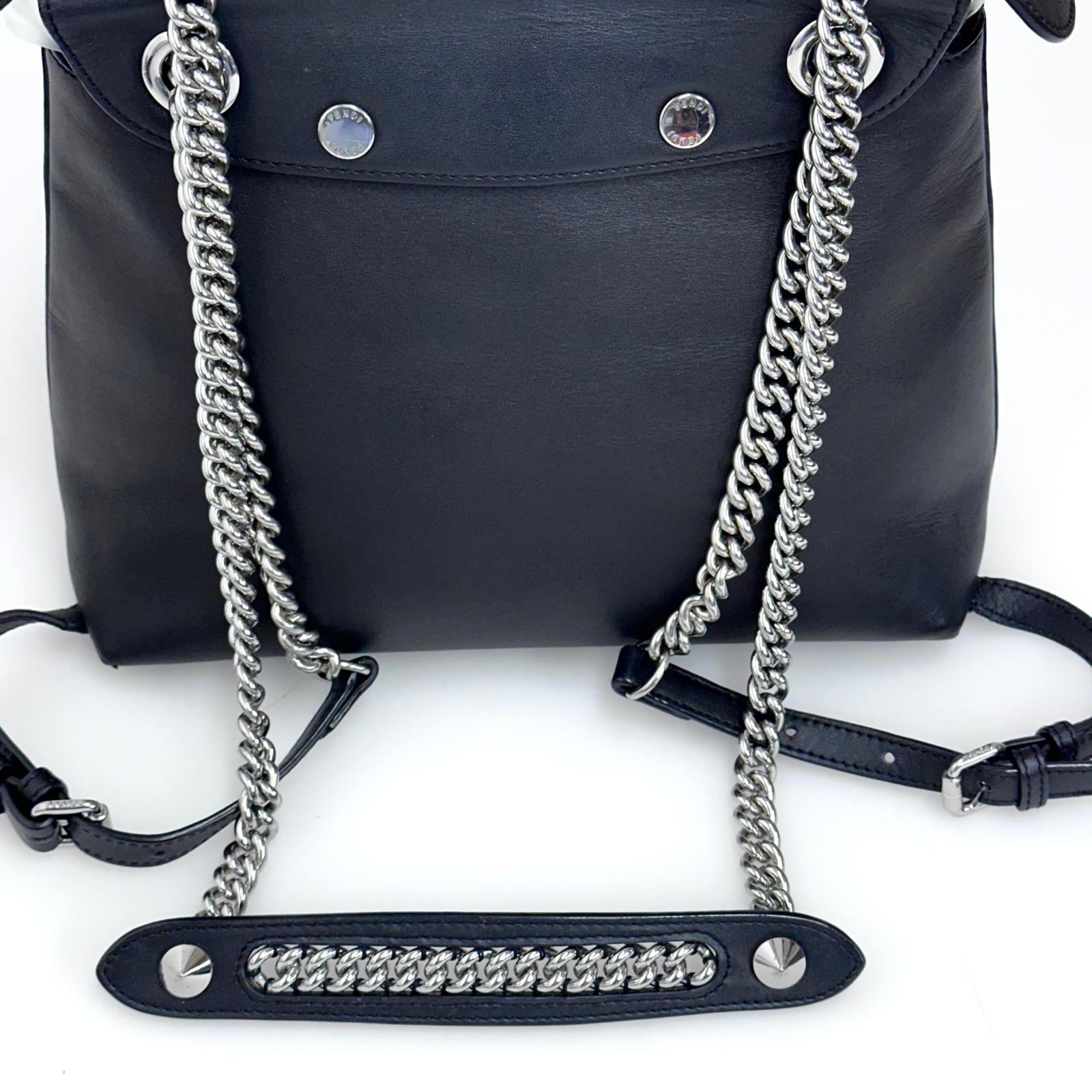Fendi Zaino Back to School in pelle nera a 3 Vie