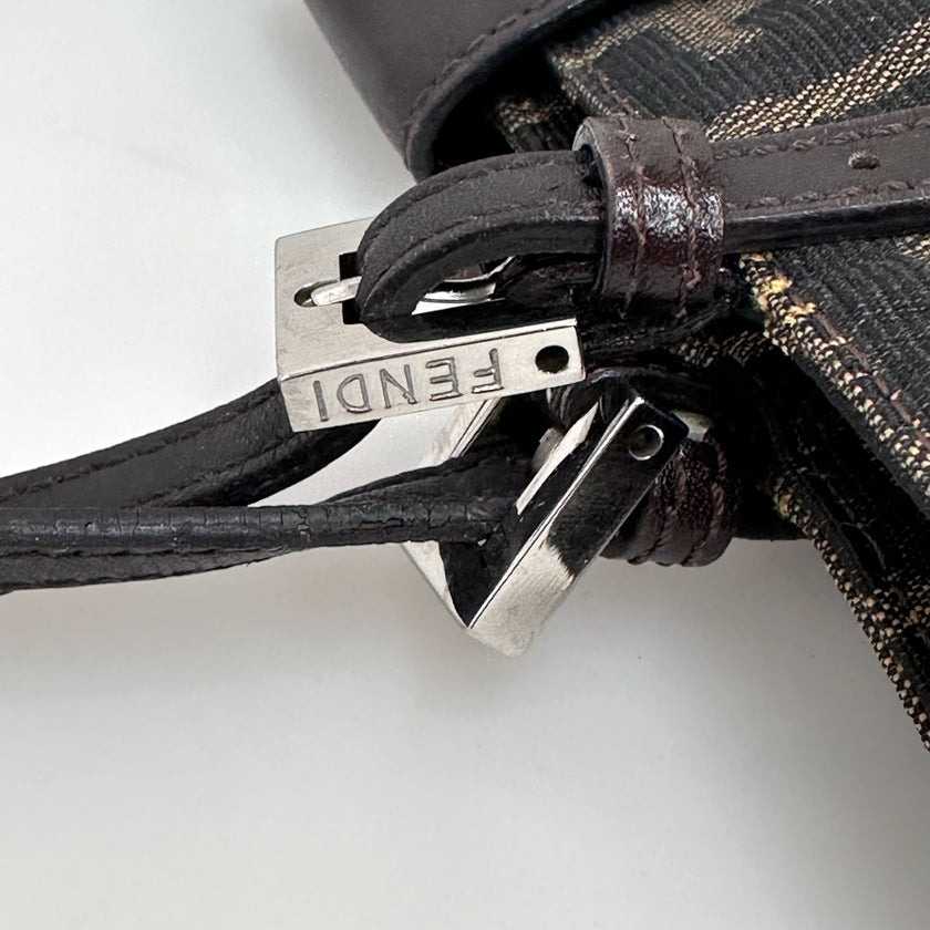 Fendi Zucchino Borsa a spalla Mama Baguette Marrone