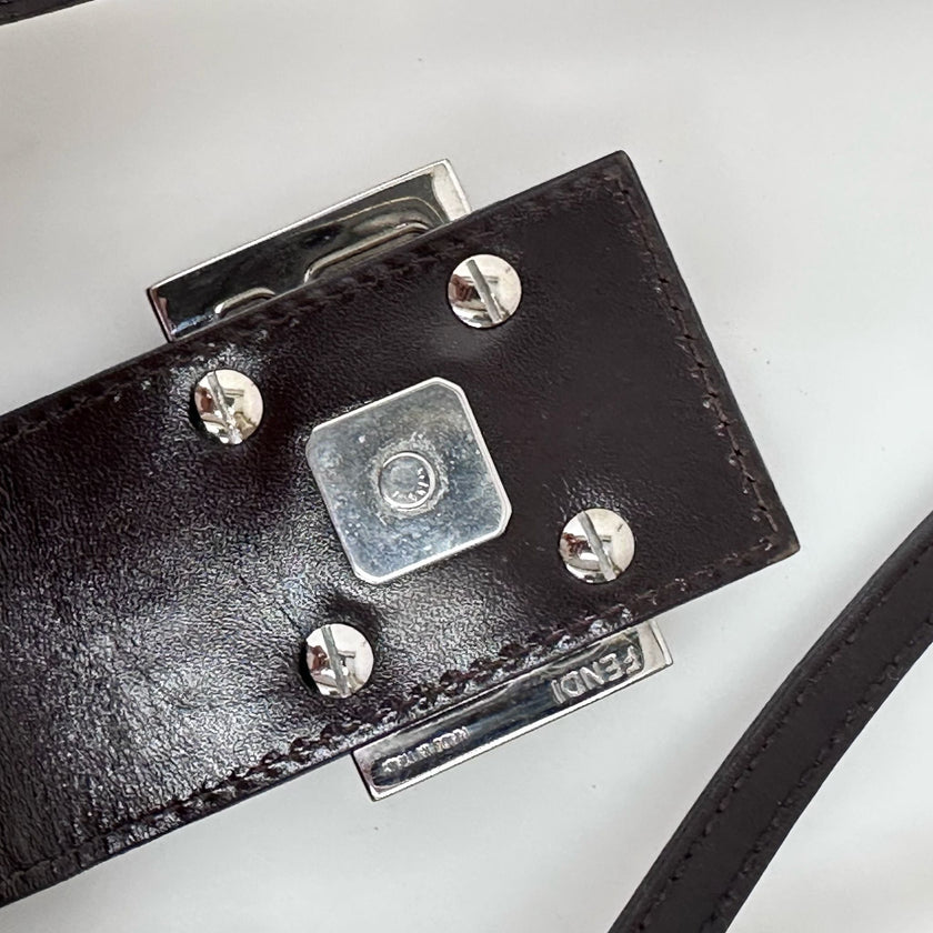 Fendi Zucchino Borsa a spalla Mama Baguette Marrone