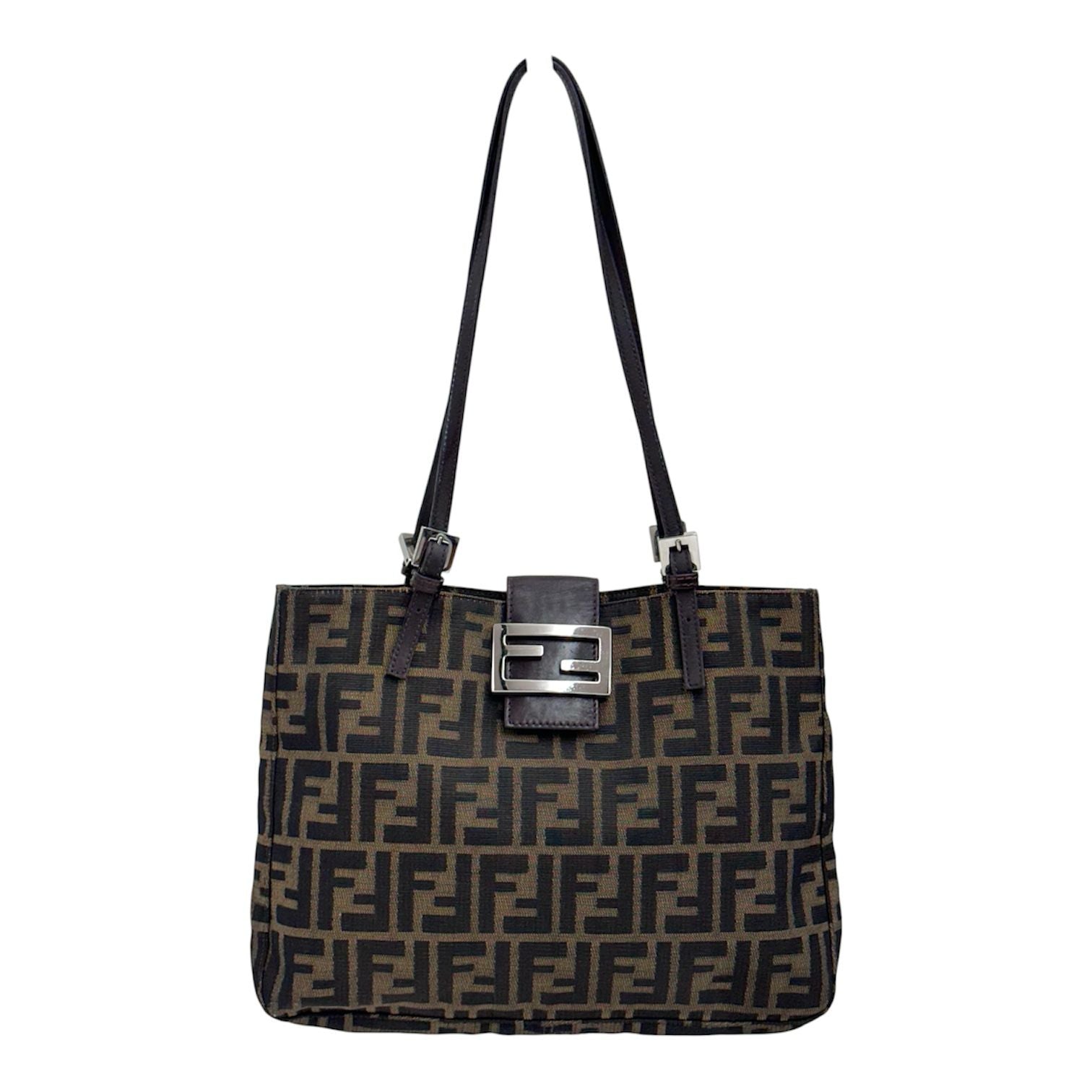 Fendi Zucchino Borsa a spalla Mama Baguette Marrone