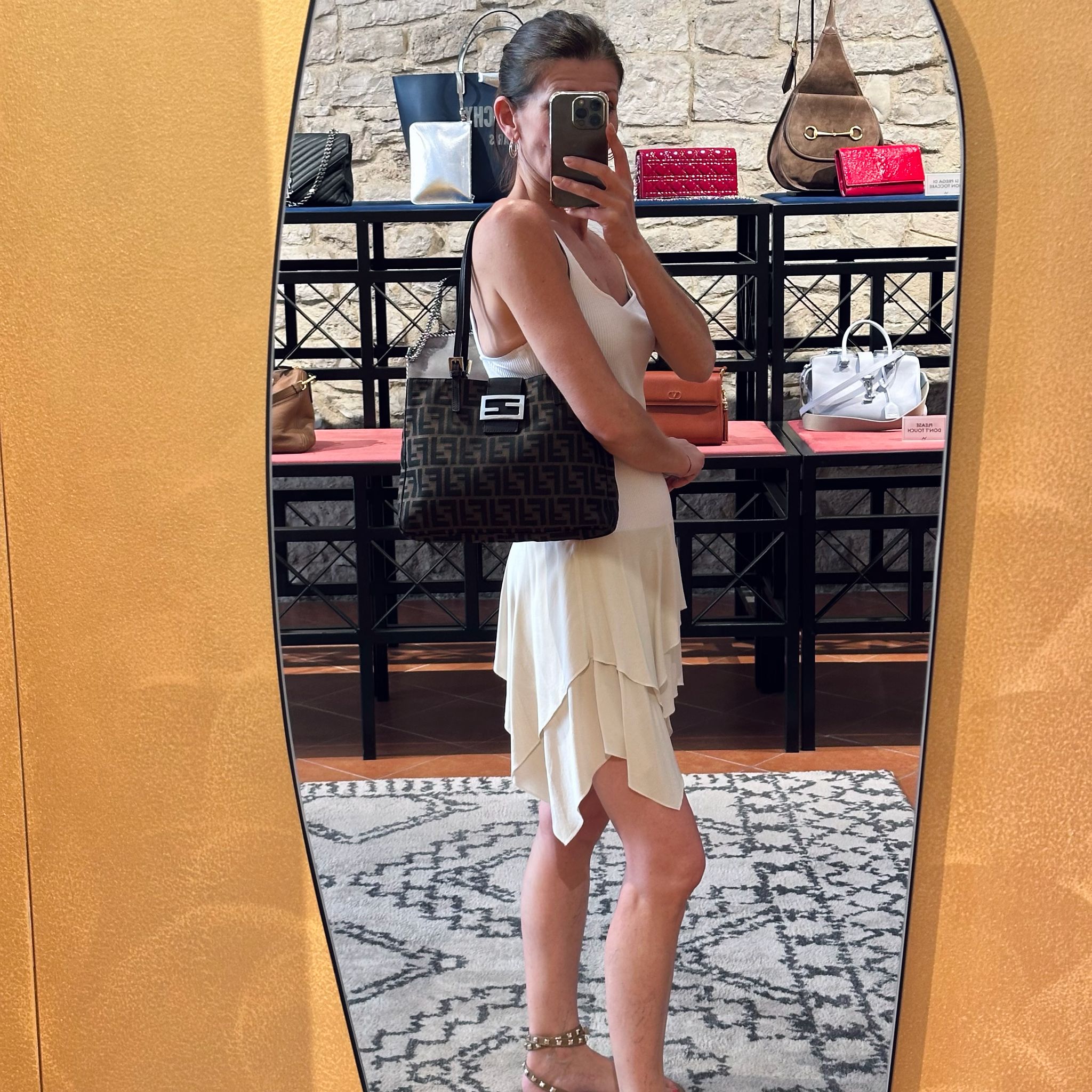 Fendi Zucchino Borsa a spalla Mama Baguette Marrone