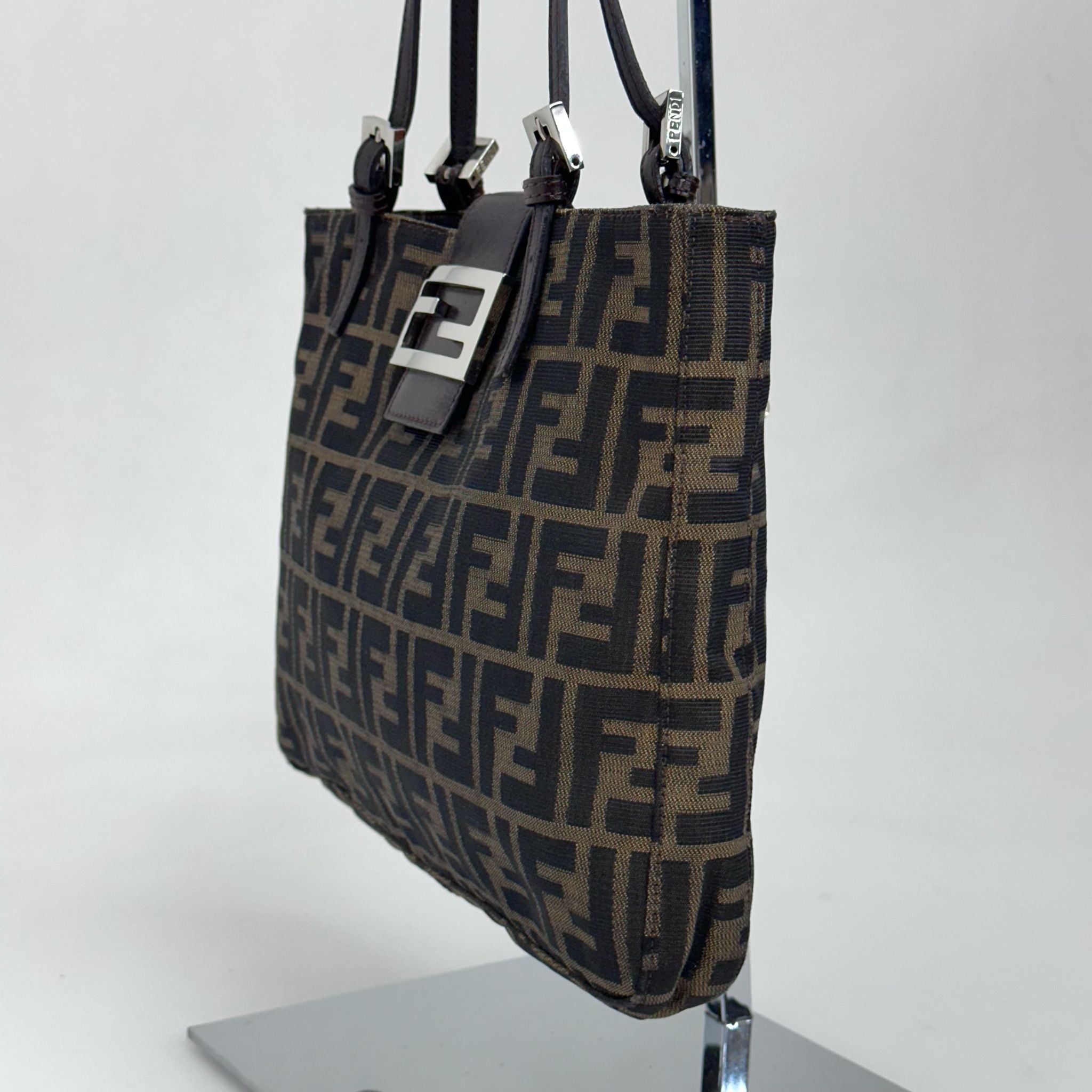 Fendi Zucchino Borsa a spalla Mama Baguette Marrone
