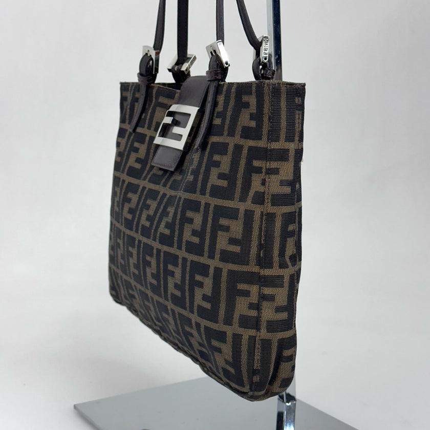 Fendi Zucchino Borsa a spalla Mama Baguette Marrone