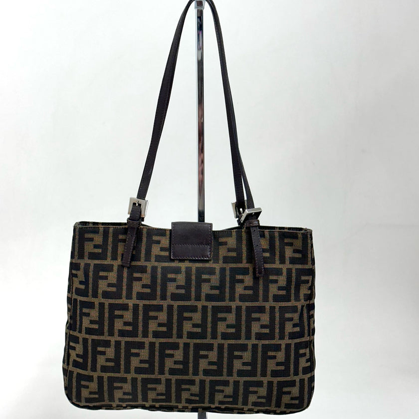 Fendi Zucchino Borsa a spalla Mama Baguette Marrone