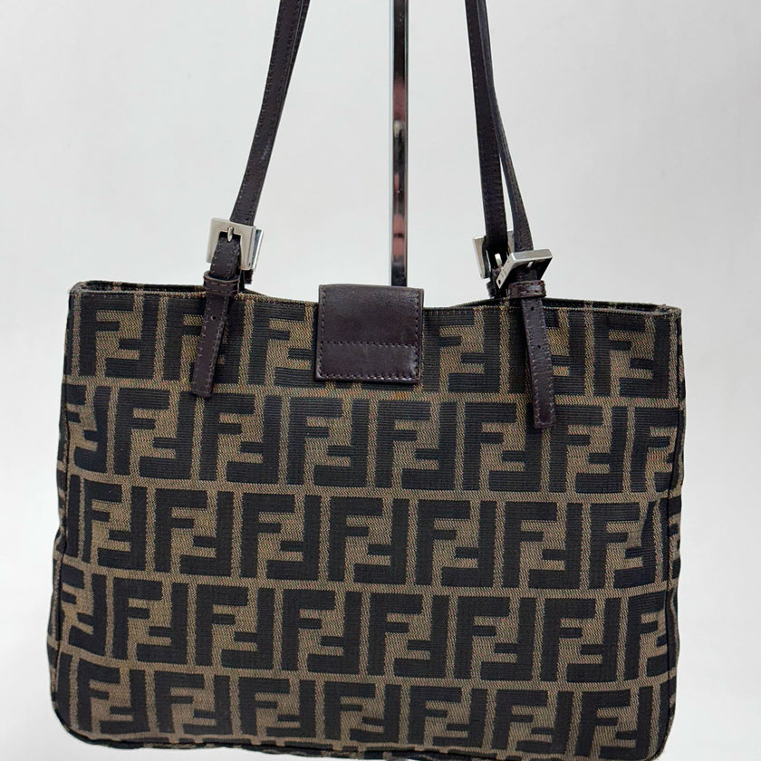 Fendi Zucchino Borsa a spalla Mama Baguette Marrone