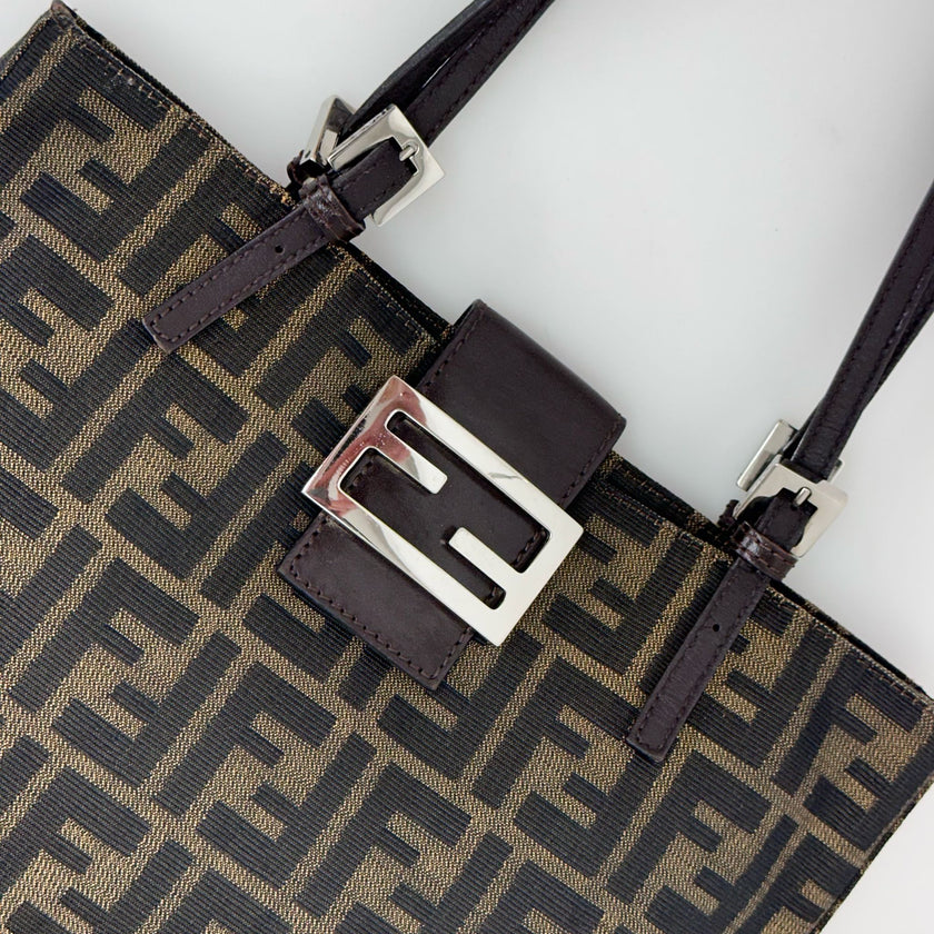 Fendi Zucchino Borsa a spalla Mama Baguette Marrone