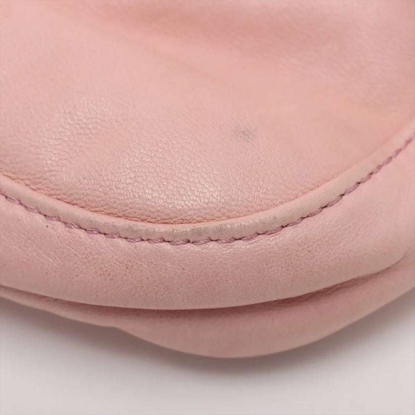 Fendi Borsa Baguette a spalla in pelle rosa cipria