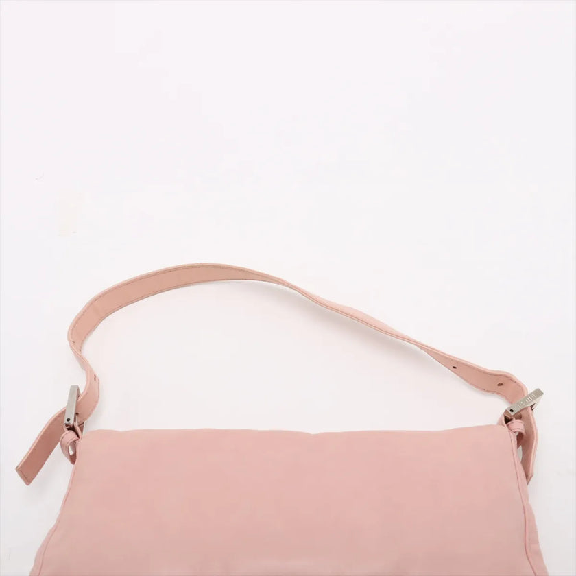 Fendi Borsa Baguette a spalla in pelle rosa cipria