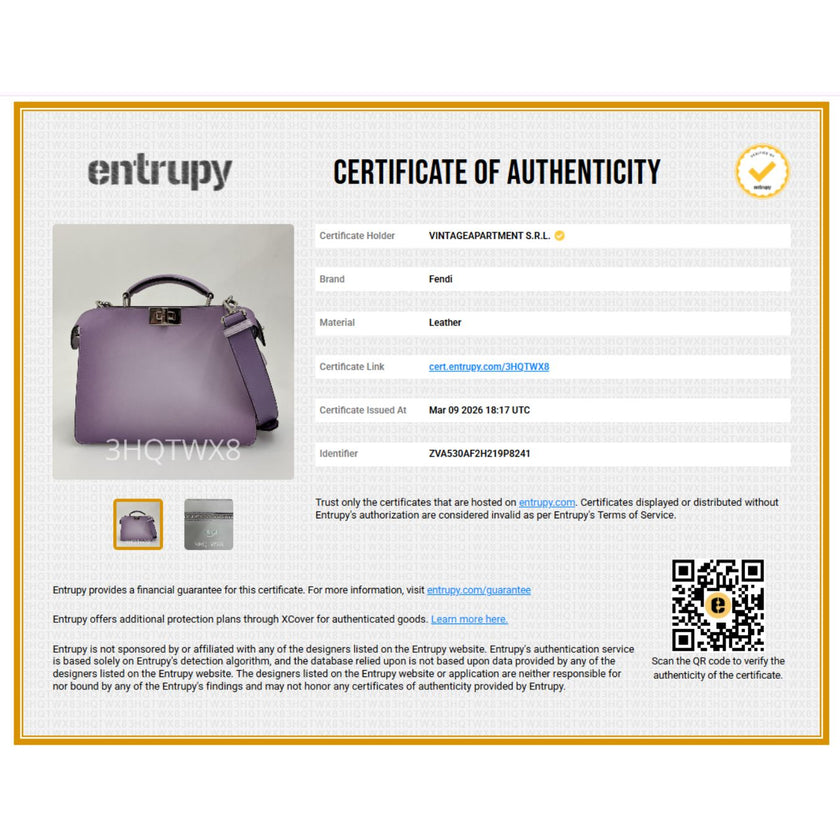 Fendi Peekaboo Regular in Pelle Sfumata Lilla con Finiture Silver