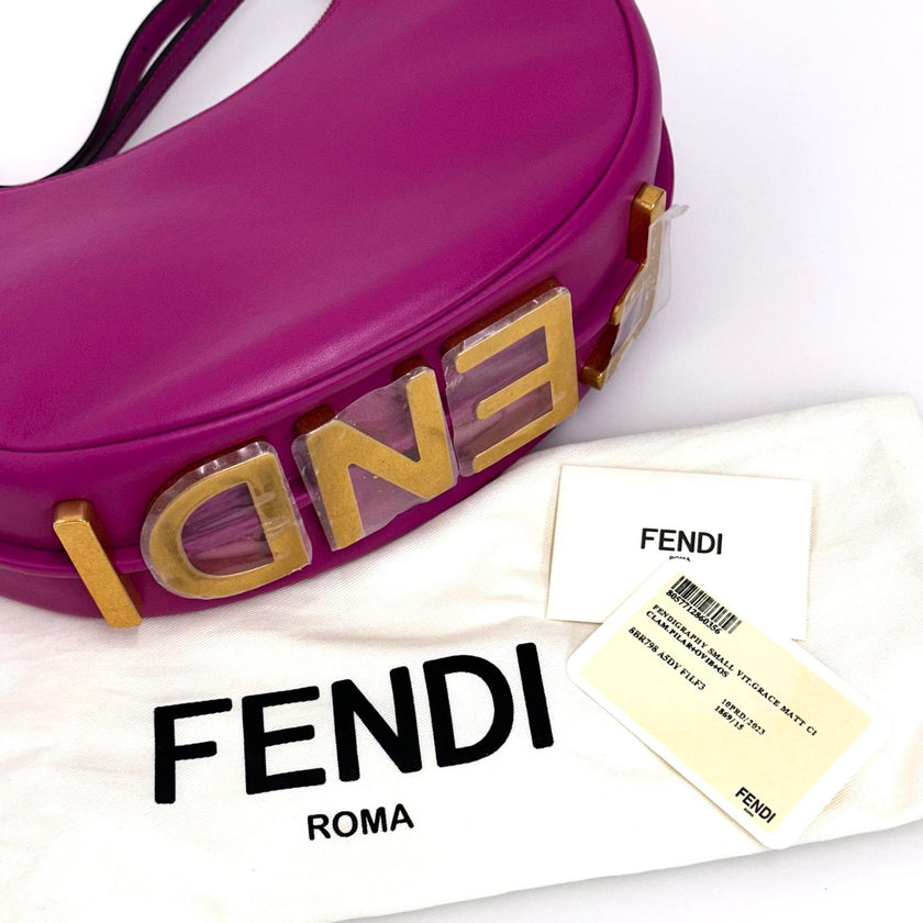 Fendi borsa a spalla Fendigraphy Small Nappa in pelle Fucsia