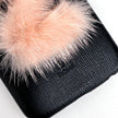 Fendi cover per iPhone 6/6s/7 in pelle nera con applicazione mink rosa cipria