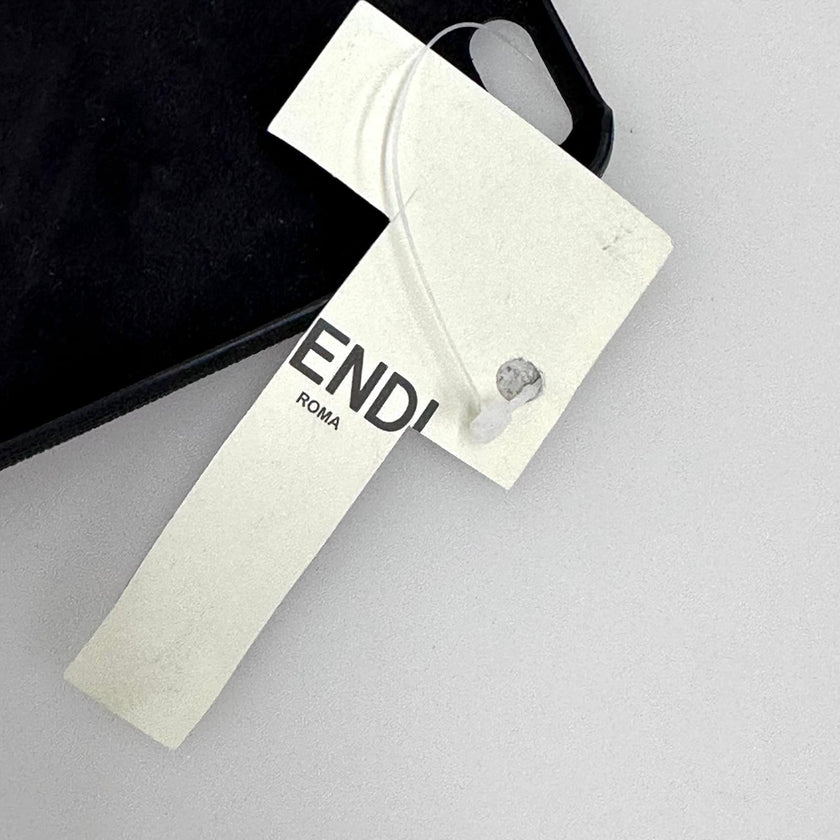 Fendi cover per iPhone 6/6s/7 in pelle nera con applicazione mink rosa cipria