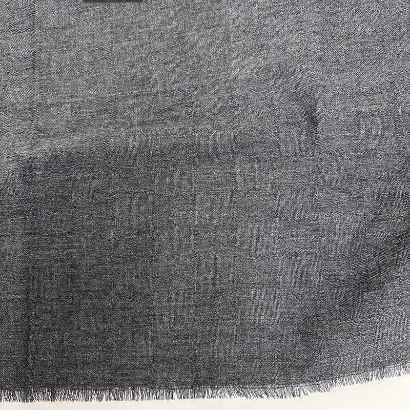 Fendi sciarpa in lana grigia con motivo FF tono su tono