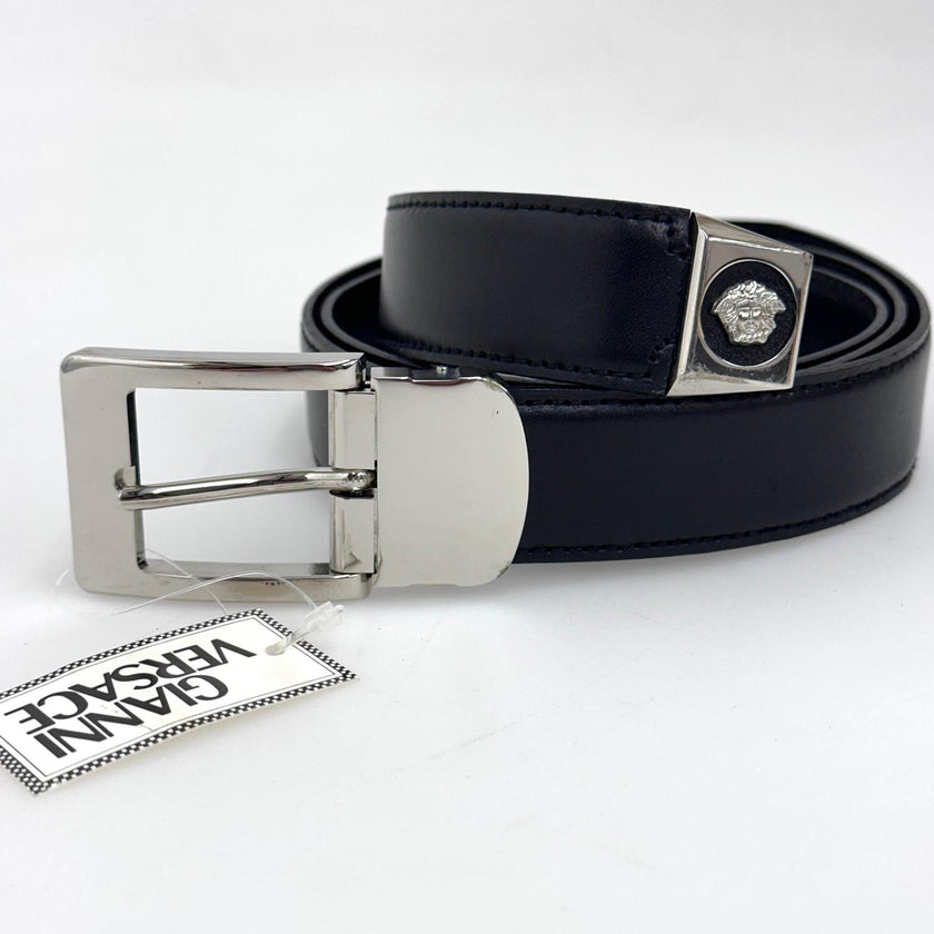 Gianni Versace Cintura in pelle nera Medusa Mis. 100
