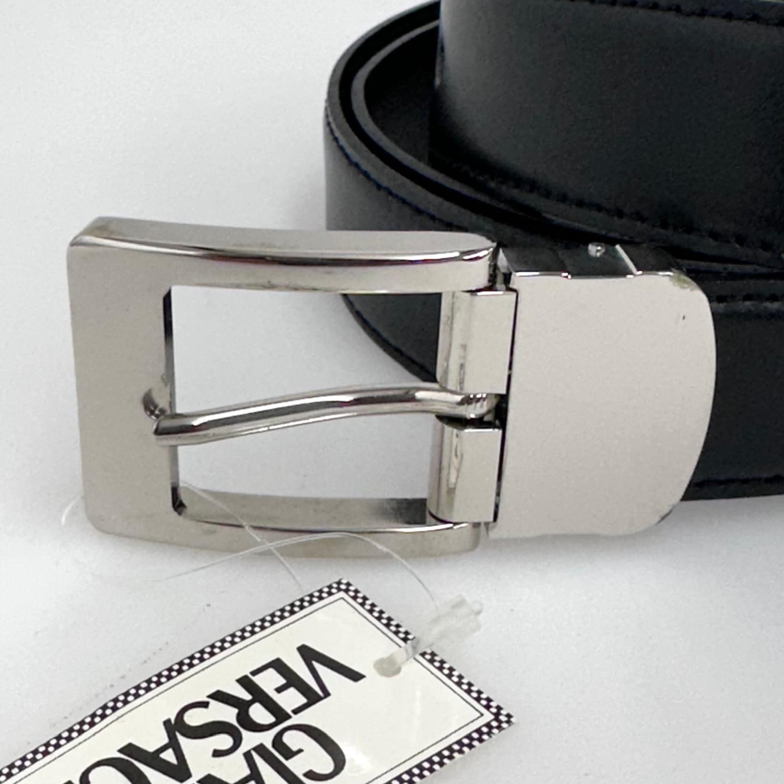 Gianni Versace Cintura in pelle nera Medusa Mis. 100