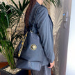 Gianni Versace Couture Medusa Maxi Sacca Vintage in Pelle Nera