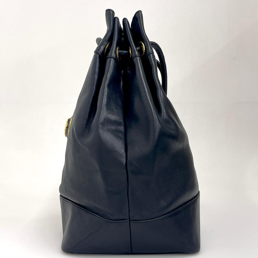 Gianni Versace Couture Medusa Maxi Sacca Vintage in Pelle Nera