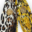 Gianni Versace cintura in seta plissettata con dettagli Medusa e pelle nera