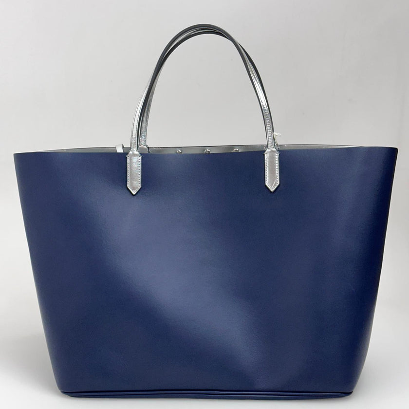 Givenchy Borsa Antigona Shopping Bag in pelle di vitello blu e argento con pochette