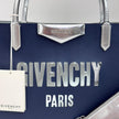 Givenchy Borsa Antigona Shopping Bag in pelle di vitello blu e argento con pochette