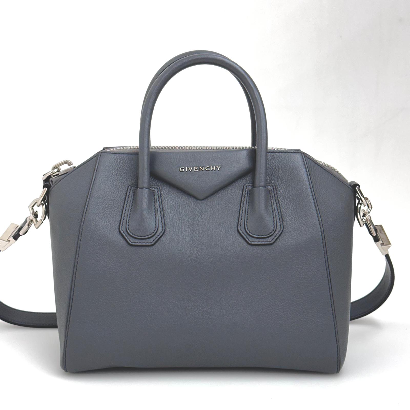 Givenchy Borsa Antigona Small in Pelle Grigio Ardesia con Tracolla