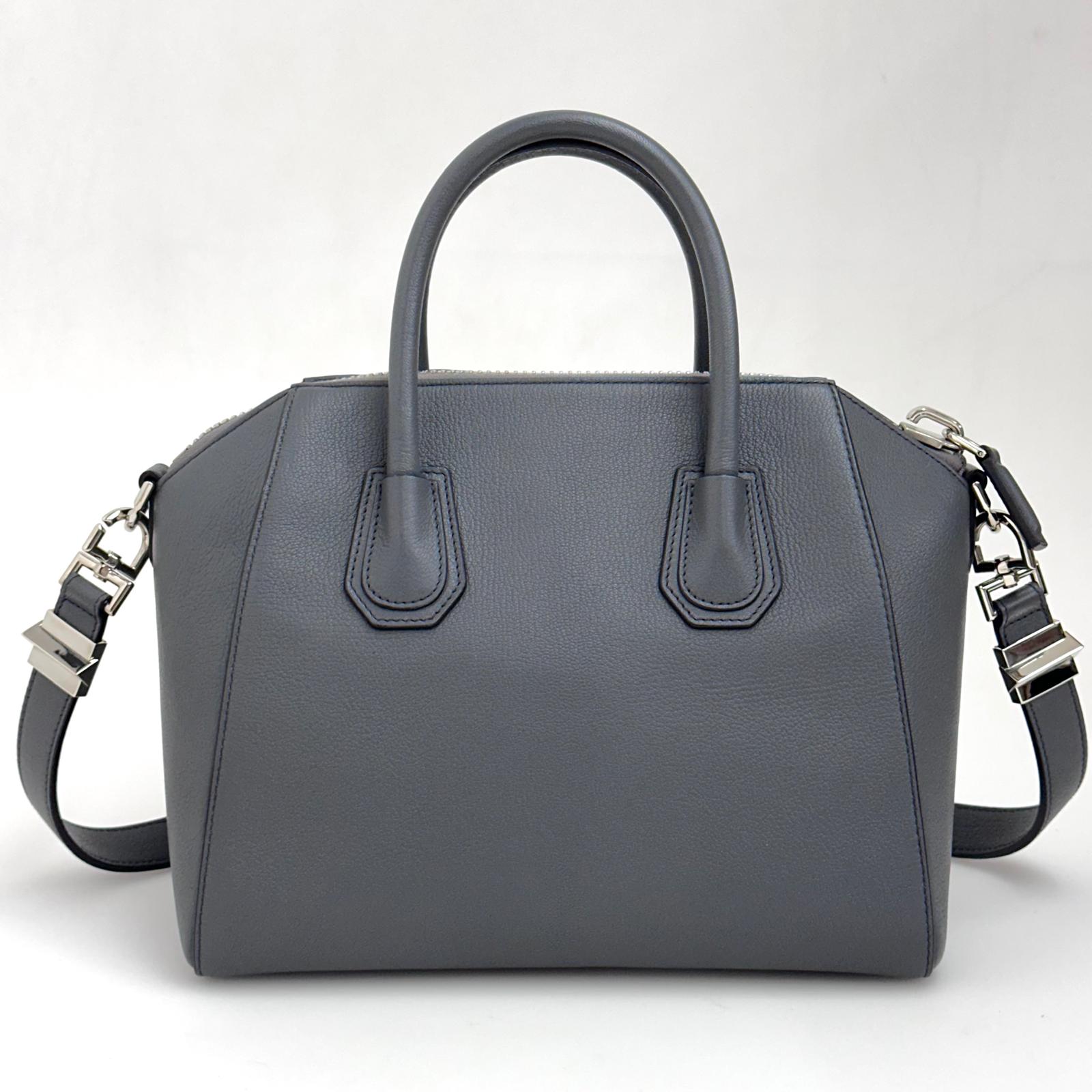 Givenchy Borsa Antigona Small in Pelle Grigio Ardesia con Tracolla