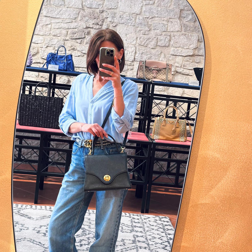 Givenchy Borsa Vintage Sacs à Main Nera in Pelle Saffiano con Tracolla
