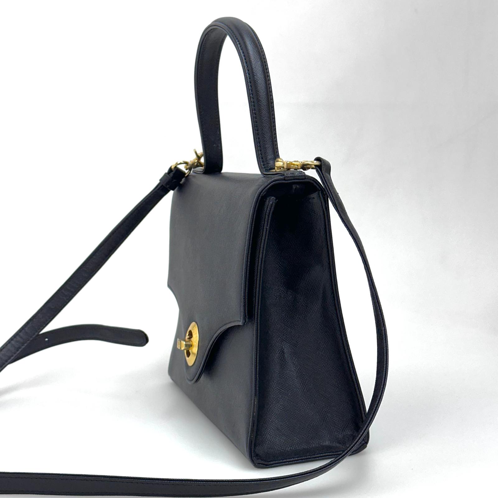 Givenchy Borsa Vintage Sacs à Main Nera in Pelle Saffiano con Tracolla