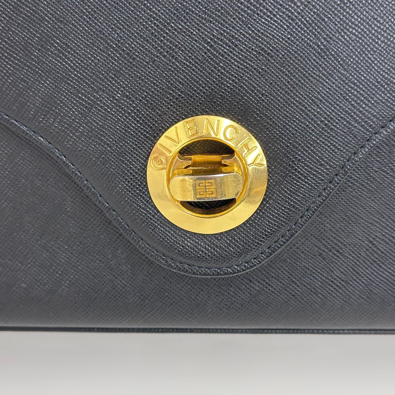 Givenchy Borsa Vintage Sacs à Main Nera in Pelle Saffiano con Tracolla
