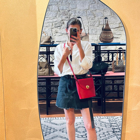 Givenchy Borsa a Tracolla Vintage in Pelle Rossa