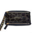 Givenchy Borsa mini clutch Pandora con laccio – cavallino leopardato e pelle nera