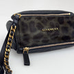 Givenchy Borsa mini clutch Pandora con laccio – cavallino leopardato e pelle nera