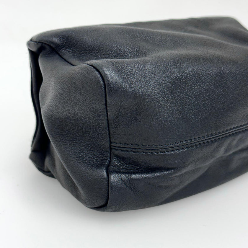 Givenchy Borsa mini clutch Pandora con laccio – cavallino leopardato e pelle nera