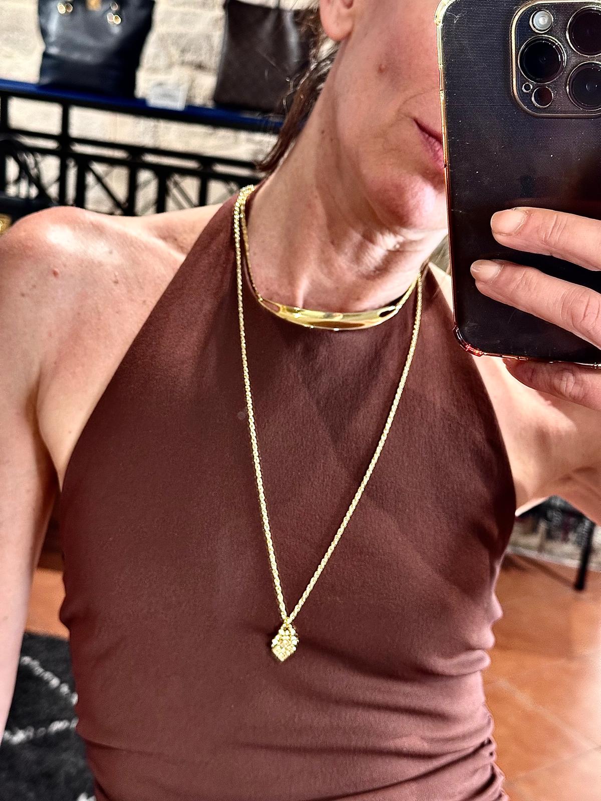 Givenchy Collana vintage con charm logo 4G dorato