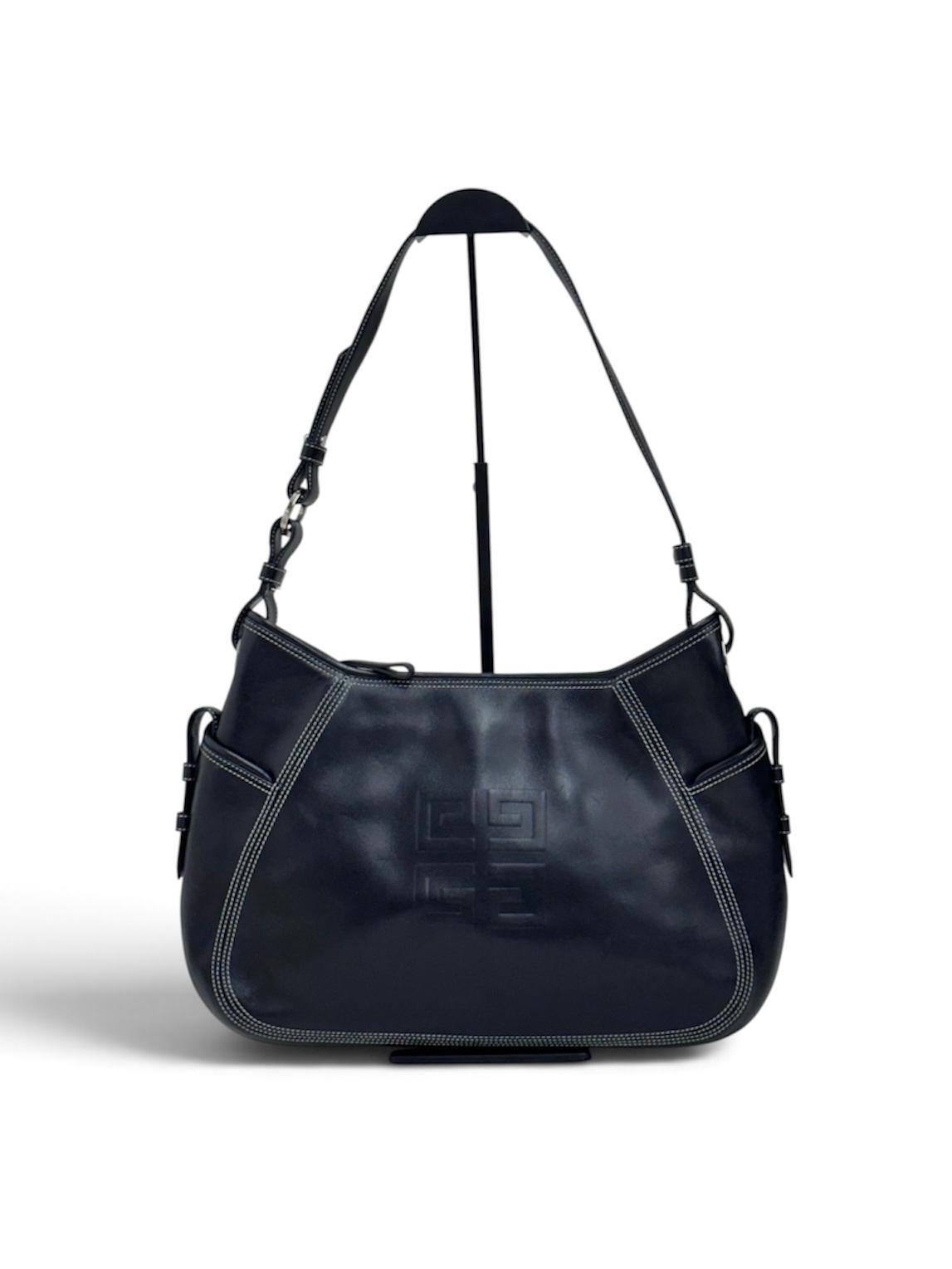 Givenchy Maxi Borsa Hobo Vintage 4G in Pelle Nera