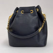 Givenchy borsa a mano secchiello mini vintage in pelle martellata nera
