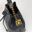 Givenchy borsa a mano secchiello mini vintage in pelle martellata nera