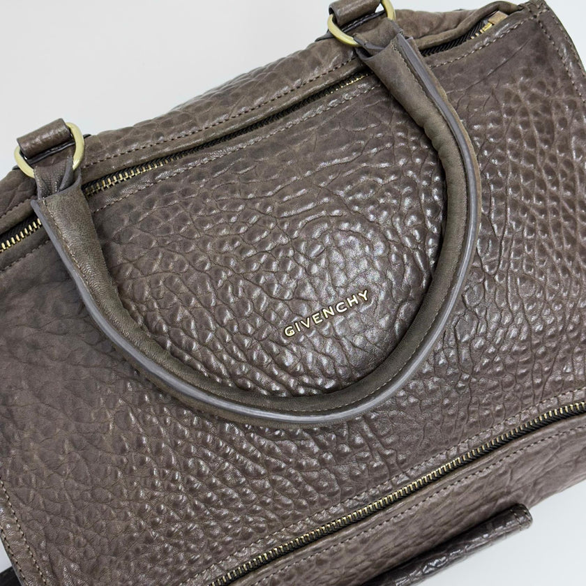 Givenchy borsa a tracolla Pandora Large in pelle martellata marrone