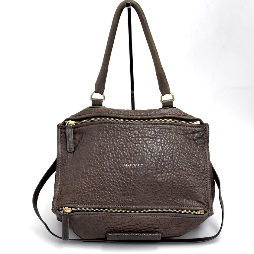 Givenchy borsa a tracolla Pandora Large in pelle martellata marrone