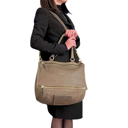 Givenchy borsa a tracolla Pandora Large in pelle martellata marrone
